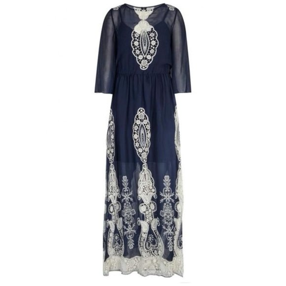 Alice & Olivia Aquinnah Lace Detail Maxi Dress size 2 - Picture 1 of 9